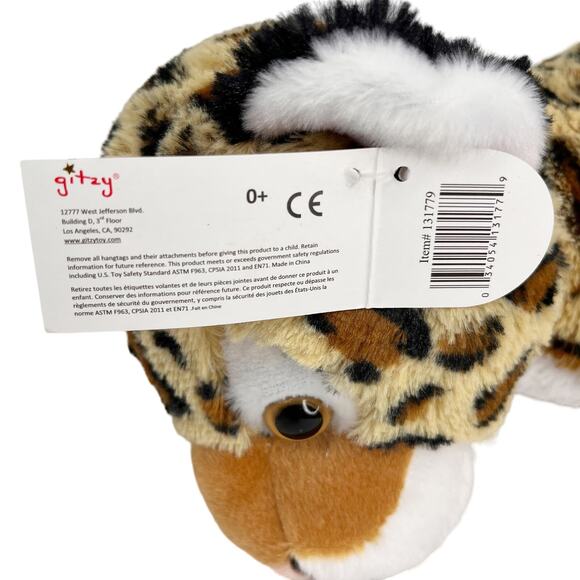 Gitzy Plush Leopard Stuffed Animal Toy Safari Jungle 12" New - Picture 9 of 9